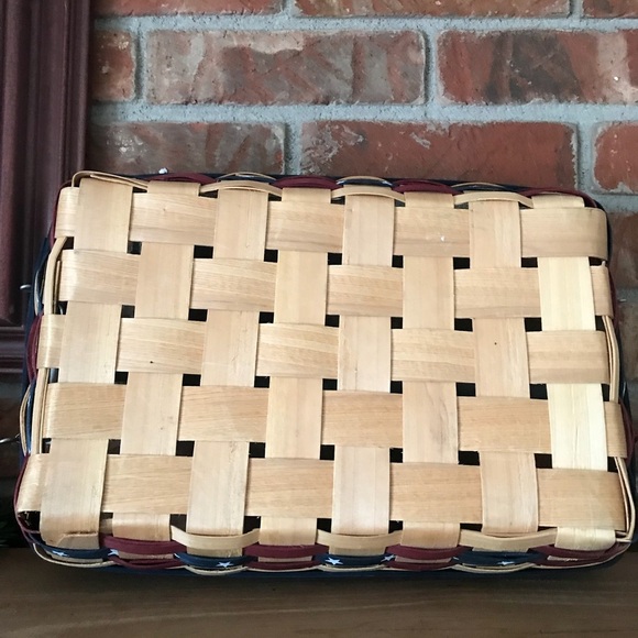 Rare Vintage Patriotic America Hand Woven Basket - Picture 7 of 9